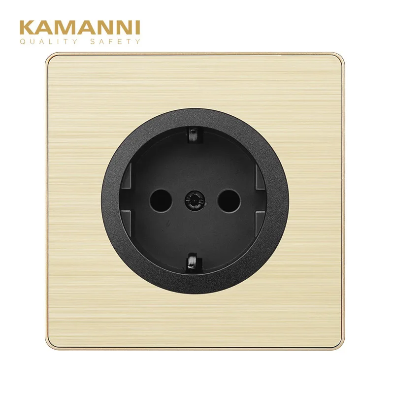 KAMANNI EU standard wall socket luxury power socket aluminum alloy brushed gold panel power plug
KAMANNI EU standard wall socket luxury power socket aluminum alloy brushed gold panel power plug
