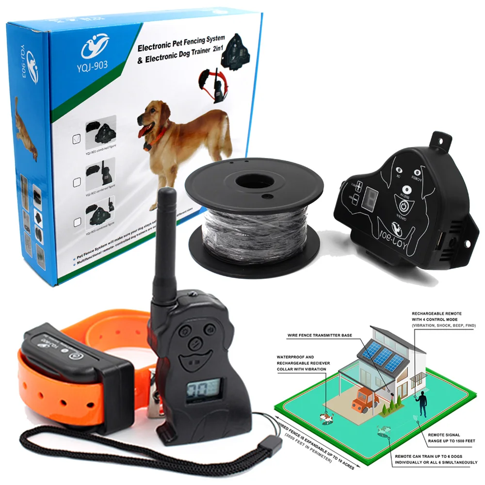 Electronic Fence System For Dogs with Remote Control Device Waterproof Vibration Shock Beep Training Collar Pet Fencing System
Electronic Fence System For Dogs with Remote Control Device Waterproof Vibration Shock Beep Training Collar Pet Fencing System
