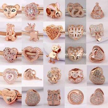 925 Sterling Silver Glittering Round Rose Gold Crystal Bead Charm Heart Bead For Women Original Pandora Charms Bracelet Jewelry
925 Sterling Silver Glittering Round Rose Gold Crystal Bead Charm Heart Bead For Women Original Pandora Charms Bracelet Jewelry