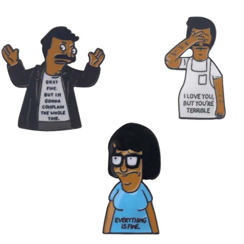 2020 new Anime Bob's Burgers cosplay Linda Bob Tina Gene Character badge brooch pin Character costume accessories Metal badge
2020 new Anime Bob's Burgers cosplay Linda Bob Tina Gene Character badge brooch pin Character costume accessories Metal badge