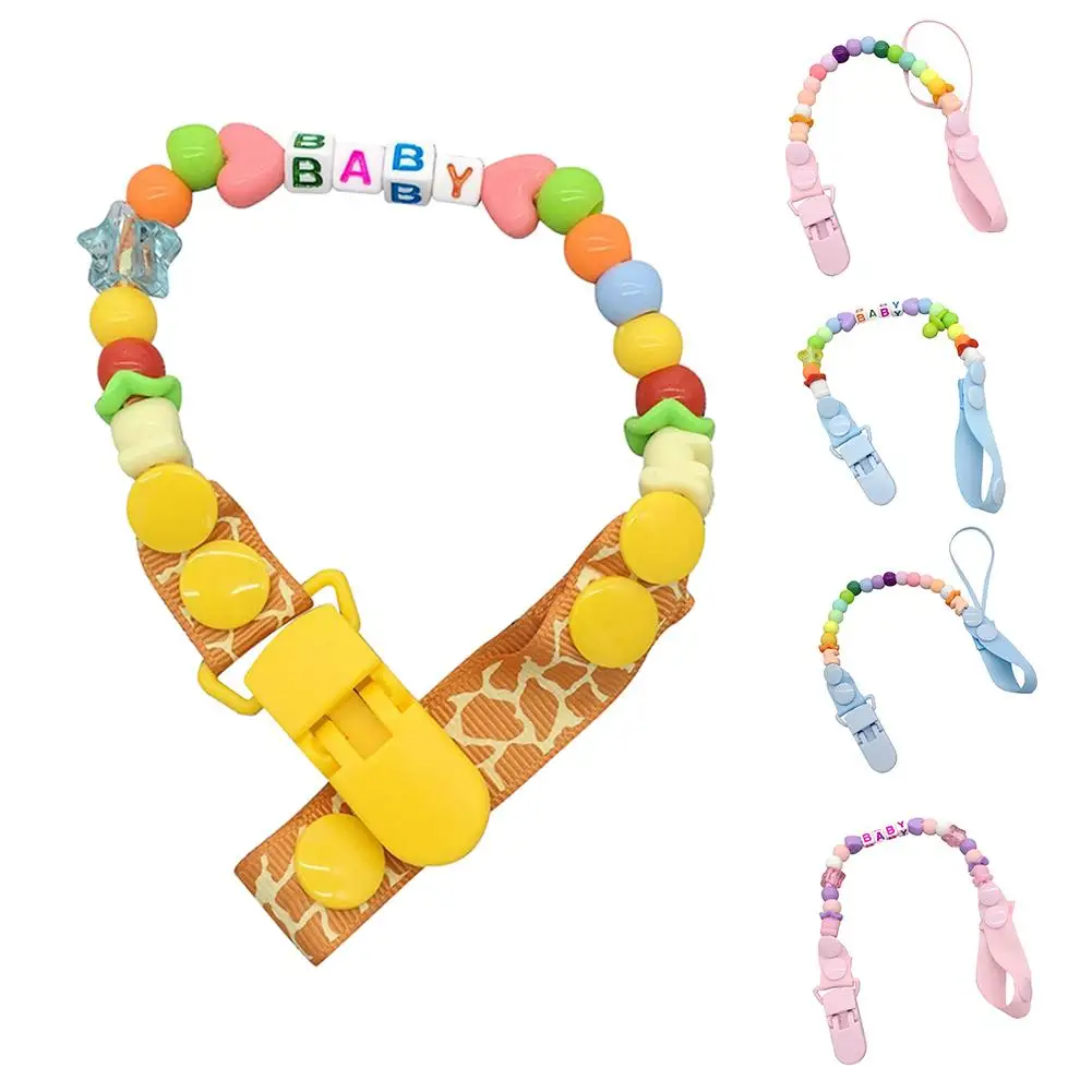 Baby Anti-Fall Pacifier Clip Chain Personalized Hand Made Colorful Beads Cute Baby Soother Beaded Nipple Holder For Infant
Baby Anti-Fall Pacifier Clip Chain Personalized Hand Made Colorful Beads Cute Baby Soother Beaded Nipple Holder For Infant