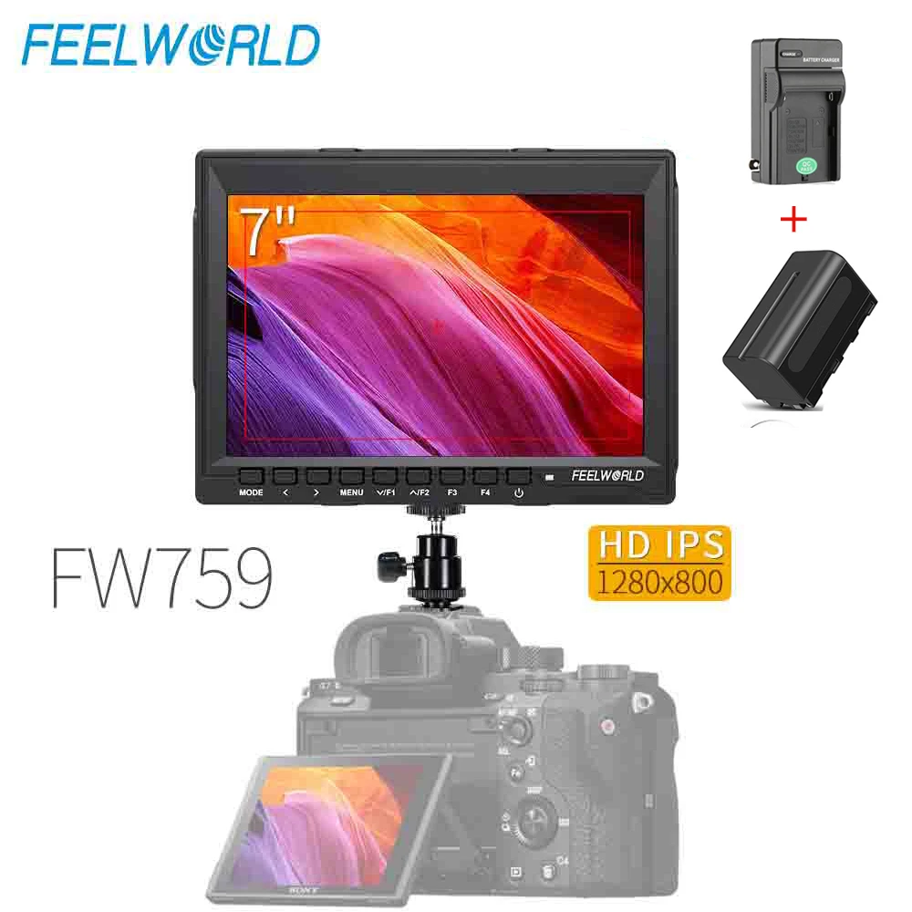 Feelworld FW759 7" IPS 1280x800 Camera Field DSLR Video Monitor with Peaking Focus HD LCD Monitor + NP750 Battery + Charger
Feelworld FW759 7" IPS 1280x800 Camera Field DSLR Video Monitor with Peaking Focus HD LCD Monitor + NP750 Battery + Charger