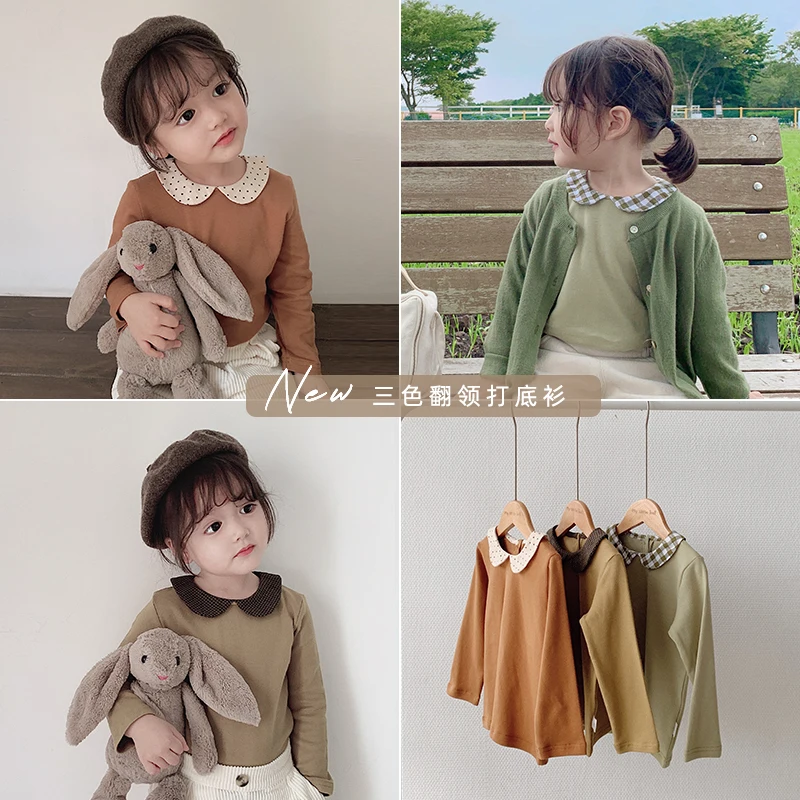 2019 autumn new baby girls solid color leisure T shirts children long sleeve lapel tops kids clothing
2019 autumn new baby girls solid color leisure T shirts children long sleeve lapel tops kids clothing