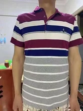 Camisa Polo bordada para hombre, Polo de negocios, informal, holgado, a rayas, de algodón, a la moda, de verano, 2021