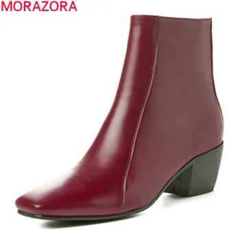 MORAZORA 2020 big size 33-43 genuine leather ankle boots autumn winter high heels boots square heels pointed toe women shoes
MORAZORA 2020 big size 33-43 genuine leather ankle boots autumn winter high heels boots square heels pointed toe women shoes
