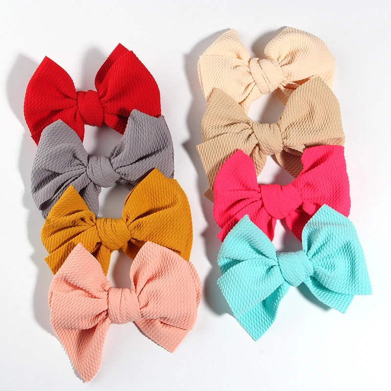

60PCS 13CM 5.1" New Hot Sell Seersucker Waffle Boutique Hair Bows For Headbands Hair Bow For Hair Clips Accessories