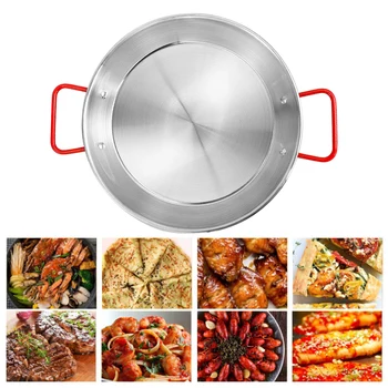 Anti Scald Durable Restaurant With Handles Stainless Steel Large Capacity Heat Resistant Paella Pan Home Kitchen Without Coating 
Anti Scald Durable Restaurant With Handles Stainless Steel Large Capacity Heat Resistant Paella Pan Home Kitchen Without Coating