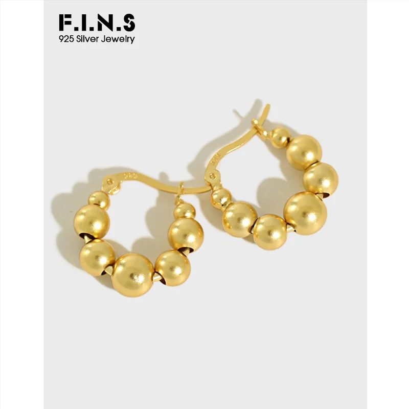 F.I.N.S Korean S925 Sterling Silver Earrings Geometric Round Bead Ball Earrings Two tone Small Hoop Earring Fashion Fine Jewelry 
F.I.N.S Korean S925 Sterling Silver Earrings Geometric Round Bead Ball Earrings Two tone Small Hoop Earring Fashion Fine Jewelry