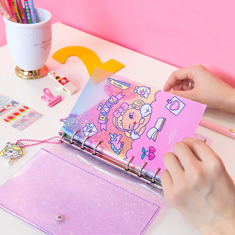 A6 Binder Notebook Spiral Diary Transparent Notepad Korean 6 Rings Girl Handbook Cute Back to School Coil Travel Daily Note Book
A6 Binder Notebook Spiral Diary Transparent Notepad Korean 6 Rings Girl Handbook Cute Back to School Coil Travel Daily Note Book