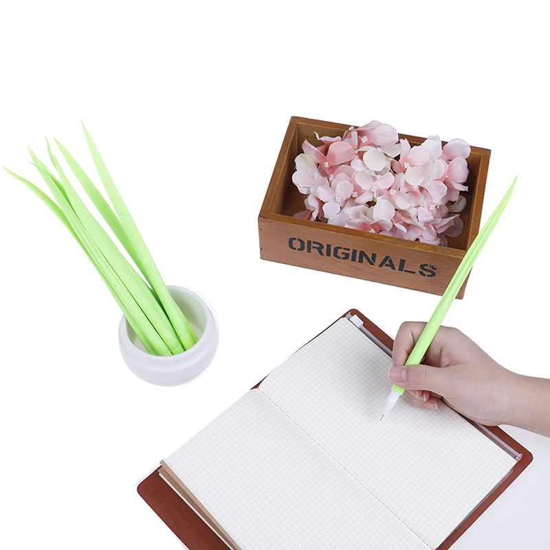 

Creative 10 PCS Tiny Green Grass Gel Pen Blade Grass Potting Decoration Stationery Office Supplies Material School