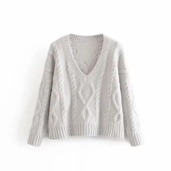 Autumn 2019 women's new V-Neck long sleeve sweater rib decoration layer eight strand knitted sweater 09598177406
Autumn 2019 women's new V-Neck long sleeve sweater rib decoration layer eight strand knitted sweater 09598177406