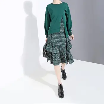 2020Spring Summer Women's Floral Ruffled Irregular Slip Dress + Solid Color Long Sleeve Round Neck Sweatshirt Two-piece Set
2020Spring Summer Women's Floral Ruffled Irregular Slip Dress + Solid Color Long Sleeve Round Neck Sweatshirt Two-piece Set