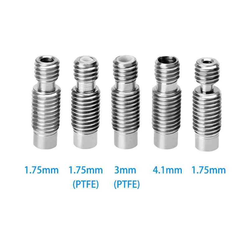 

5Pcs Extruder 3D Printer HeatBreak Hotend E3D V6 Throat 1.75 or 3.0mm Filament With PTFE All-Metal Feeding Tube Pipes