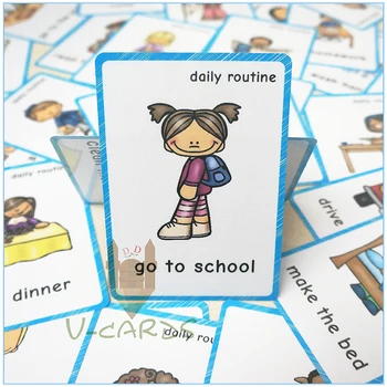 46 Group Daily Routine learn English for Kids Child Flash Cards Everyday Phrases Study Education Card Classroom Wall Decoration
46 Group Daily Routine learn English for Kids Child Flash Cards Everyday Phrases Study Education Card Classroom Wall Decoration