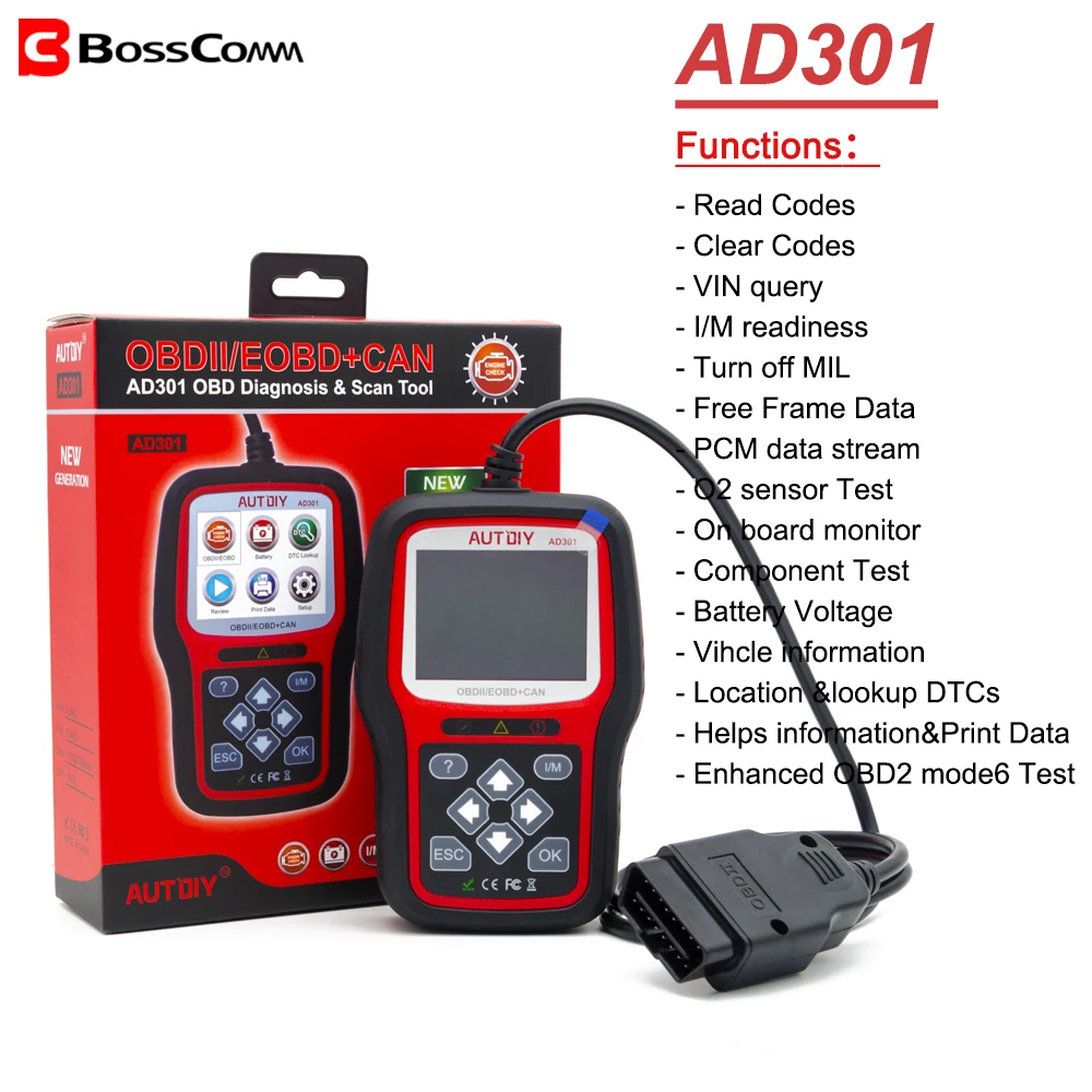 AutDIY AD301 Auto Professional Diagnostic Scanner for Car Multifunction Repair OBD2 Engine Code Tool
AutDIY AD301 Auto Professional Diagnostic Scanner for Car Multifunction Repair OBD2 Engine Code Tool