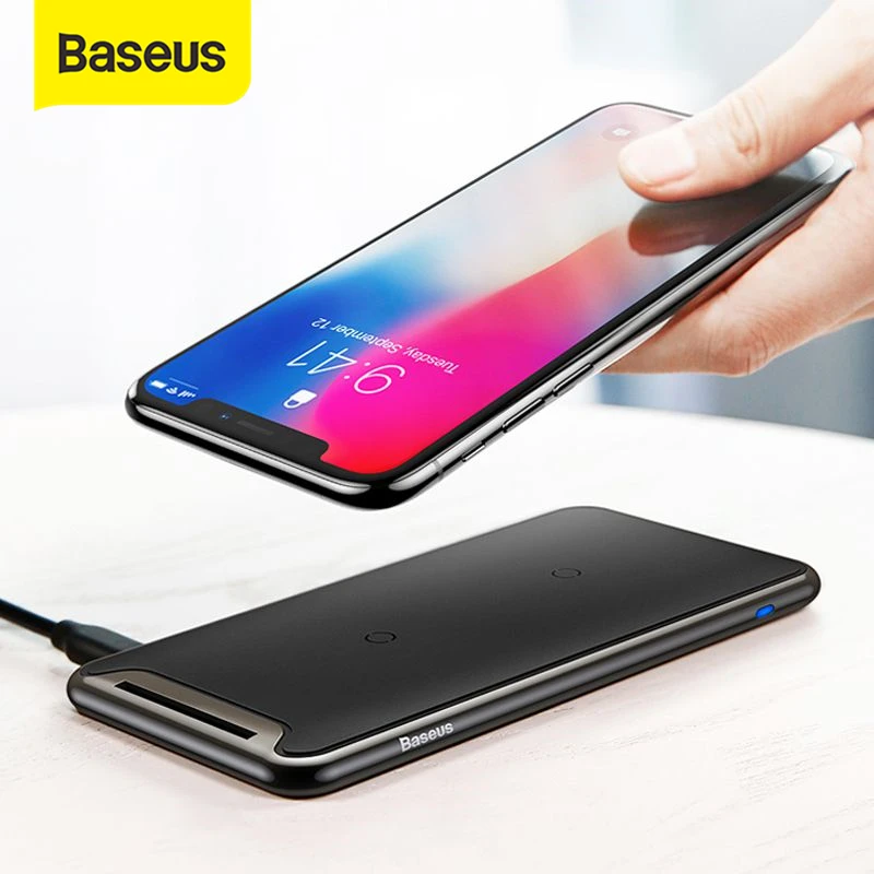 Беспроводное зарядное устройство Baseus Qi для iPhone Xs Max XR Samsung S9 Note 10 Xiaomi настольное
