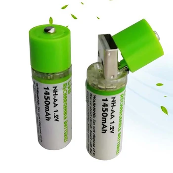 Portable 1.2V 1450MAH USB AA Battery Deep Cycle Long Life Rechargeable Nimh Battery With LED Indicator
Portable 1.2V 1450MAH USB AA Battery Deep Cycle Long Life Rechargeable Nimh Battery With LED Indicator