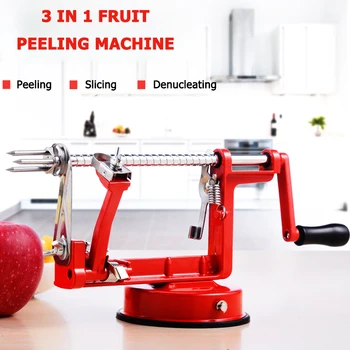 Stainless Steel Hand-cranked Fruit Peeler Vegetable Slicer Apple Peeling Machine Spiral Potato Slicer 3 In 1 Tools Hot Kitchen 
Stainless Steel Hand-cranked Fruit Peeler Vegetable Slicer Apple Peeling Machine Spiral Potato Slicer 3 In 1 Tools Hot Kitchen