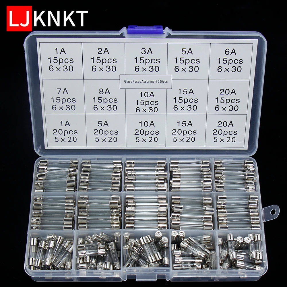250PCS Glass fuse Fast-blow Glass Fuses 5X20 6X30 250 V Conventional box 0.5A 1A 2A 3A 5A 6A 7A 8A 10A 15A 20A
250PCS Glass fuse Fast-blow Glass Fuses 5X20 6X30 250 V Conventional box 0.5A 1A 2A 3A 5A 6A 7A 8A 10A 15A 20A