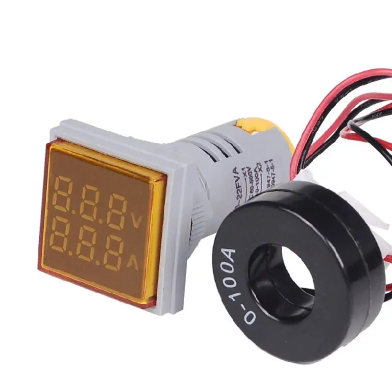 Digital Square LED AC Voltmeter Ammeter Signal Lights Volt Ampere Current Meter R9JF
Digital Square LED AC Voltmeter Ammeter Signal Lights Volt Ampere Current Meter R9JF