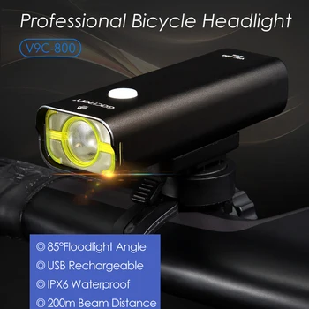 GACIRON MTB Bike Headlight Pro Bicycle Front Light V9C-800 Lumens Road Bike Mountain Flashlight IPX6 Waterproof Chargeable Lamp 
GACIRON MTB Bike Headlight Pro Bicycle Front Light V9C-800 Lumens Road Bike Mountain Flashlight IPX6 Waterproof Chargeable Lamp