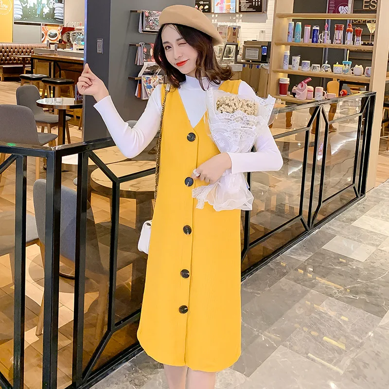Maternity Clothes 2019 Autumn And Winter New Style Korean-style Fashion Mid-length Tank Dress + Base Sweater Pregnant Women Two-
Maternity Clothes 2019 Autumn And Winter New Style Korean-style Fashion Mid-length Tank Dress + Base Sweater Pregnant Women Two-