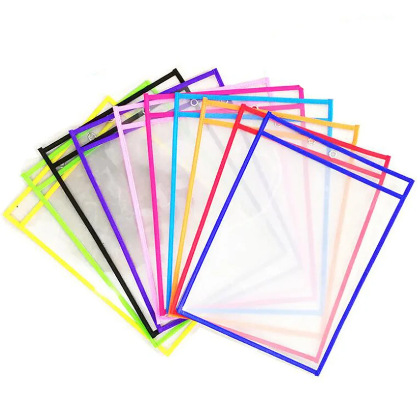 Children Reusable Storage Bag New Design PVC Transparent Sewing Dry Wipe File Bag PET Tracing Red Writing Dry Wipe Bag 10 colors
Children Reusable Storage Bag New Design PVC Transparent Sewing Dry Wipe File Bag PET Tracing Red Writing Dry Wipe Bag 10 colors