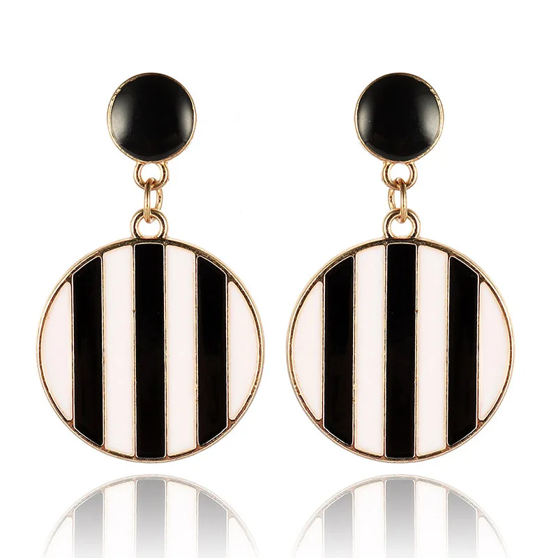 

Trendy Black Round Metal Earring for Women Gold Shiny Smooth Long Drop Earrings 2019 Fashion Statement Jewelry Pendientes Bijoux