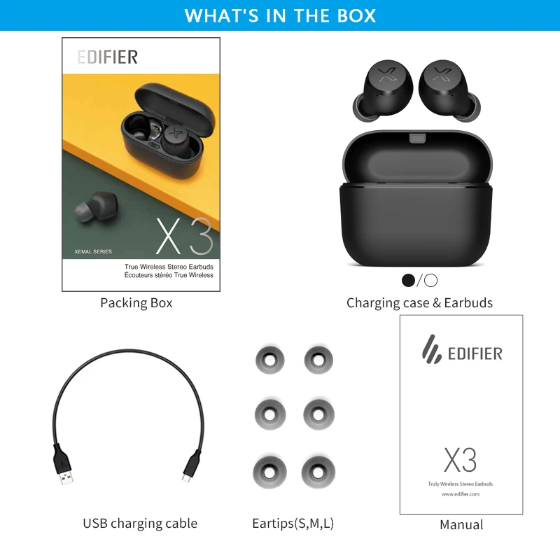EDIFIER X3 наушники вкладыши TWS с Беспроводной Bluetooth bluetooth 5 0 голосовой помощник