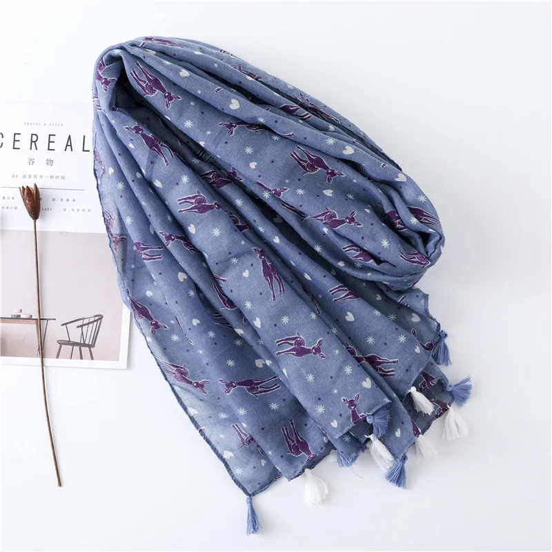Waliicorners Scarf bohemia deer Hijab Shawls and Wraps Long Tassel Female Foulard 15 Ha0c957c0090c4600af67a131401a78d9m