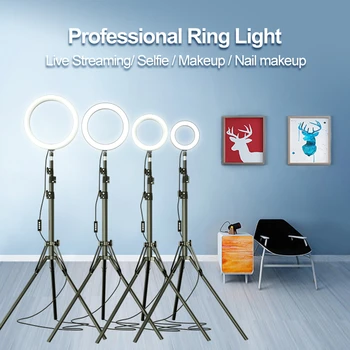 LED Ring Light Photo Studio Camera Light Photography Dimmable Video Light For Live Streaming Makeup Selfie With Phone Holder
LED Ring Light Photo Studio Camera Light Photography Dimmable Video Light For Live Streaming Makeup Selfie With Phone Holder
