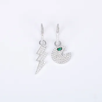 TIF APN 925 Sterling Silver Stud Earrings, Asymmetric PAC-Man Lightning Simple New, Stylish and Elegant ladies Jewelry. 
TIF APN 925 Sterling Silver Stud Earrings, Asymmetric PAC-Man Lightning Simple New, Stylish and Elegant ladies Jewelry.