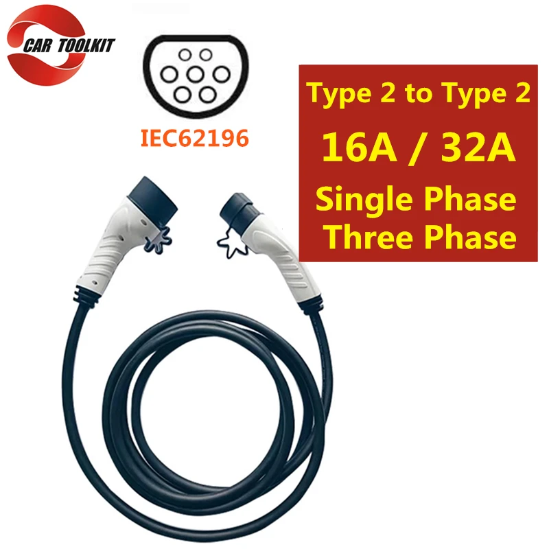 5M Cable 16A 32A Single Phase Three Phase IEC62196-2 Mennekes Type 2 to Type2 Connector Electric Vehicle Charger Station EV Plug
5M Cable 16A 32A Single Phase Three Phase IEC62196-2 Mennekes Type 2 to Type2 Connector Electric Vehicle Charger Station EV Plug