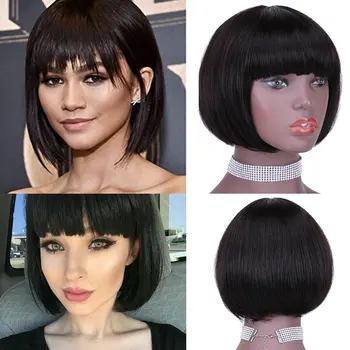 Fashion Lady Machine Wigs Straight Hair Short Bob Wigs With Bang 9050
Fashion Lady Machine Wigs Straight Hair Short Bob Wigs With Bang 9050
