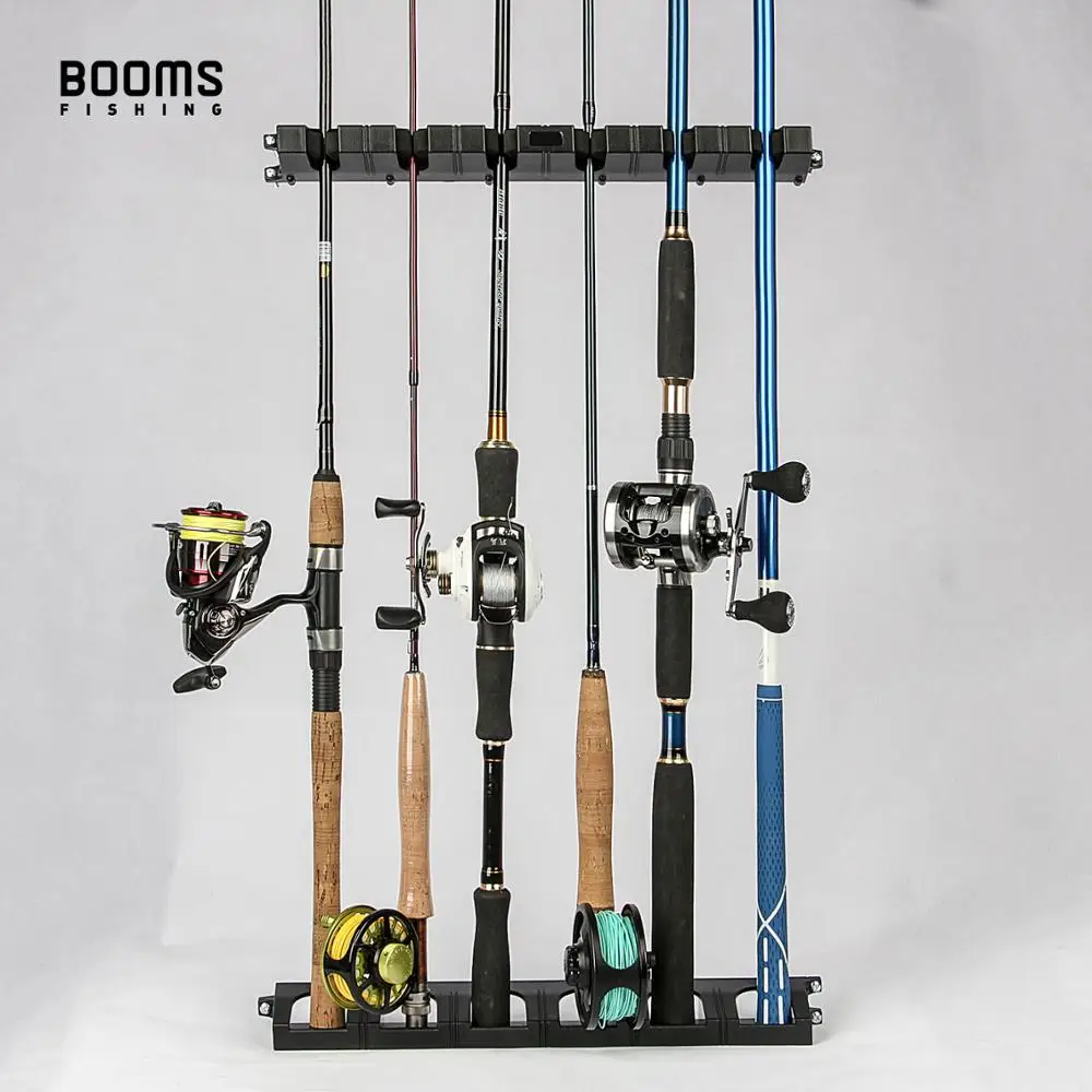Boms Fishing WV1 Вертикальная 6 удочная стойка держатель для удочки настенное крепление