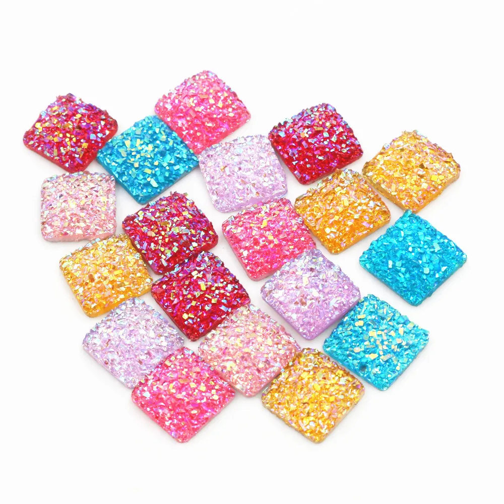 New Style 40pcs 12mm Square Mix Colors Druzy Natural Stone Convex Flat back Resin Cabochons Jewelry Accessories Supplies
New Style 40pcs 12mm Square Mix Colors Druzy Natural Stone Convex Flat back Resin Cabochons Jewelry Accessories Supplies