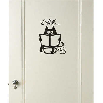 Cute Cat Shh Toilet Removable Art Vinyl Mural Home Room Decor Wall Stickers Creative Comfortable Warmth Quality Exquisite 
Cute Cat Shh Toilet Removable Art Vinyl Mural Home Room Decor Wall Stickers Creative Comfortable Warmth Quality Exquisite
