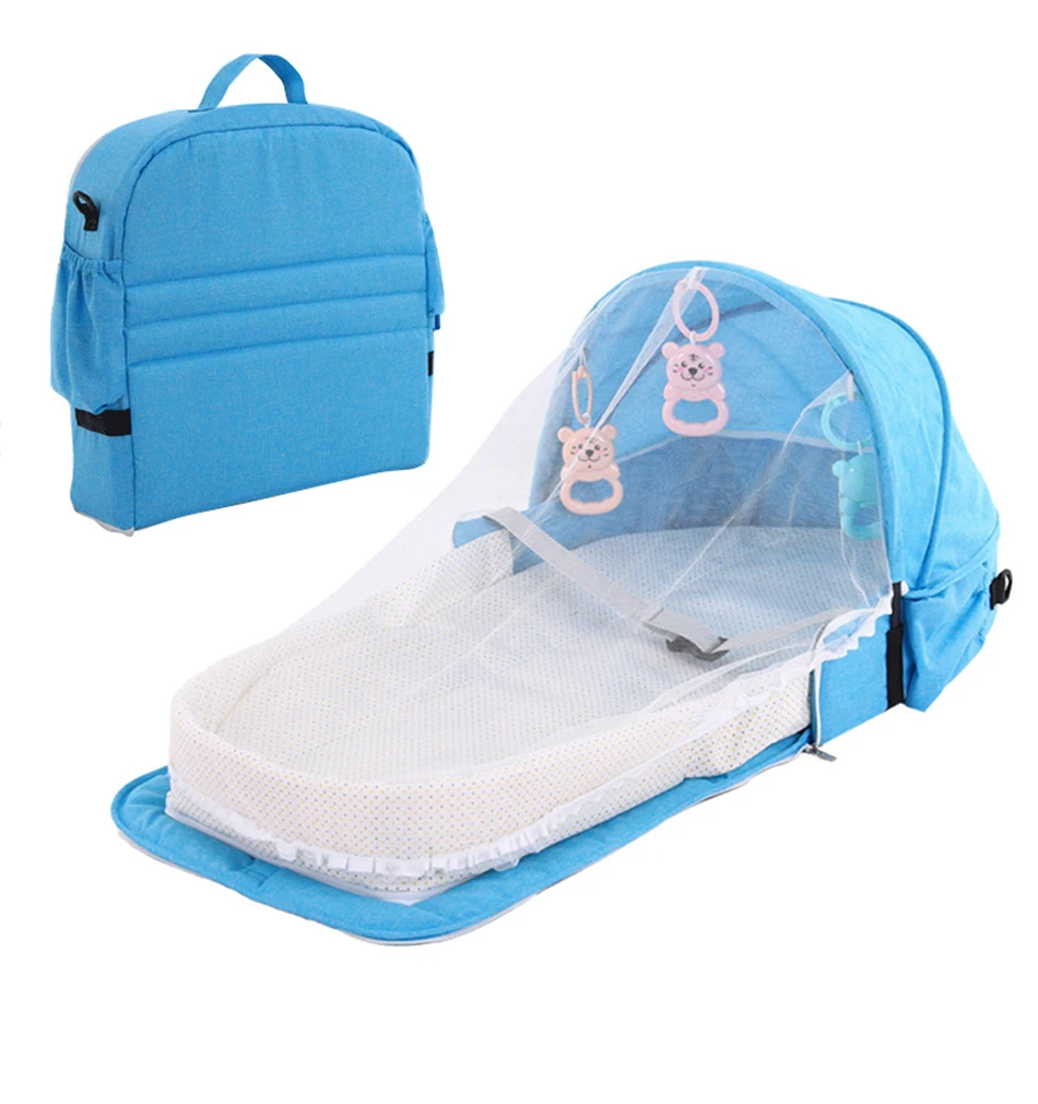 Portable Baby Bed Foldable Multifunction Baby Cribs For Newborns Travel Sun Protection Mosquito Net Breathable Baby Nest Bed