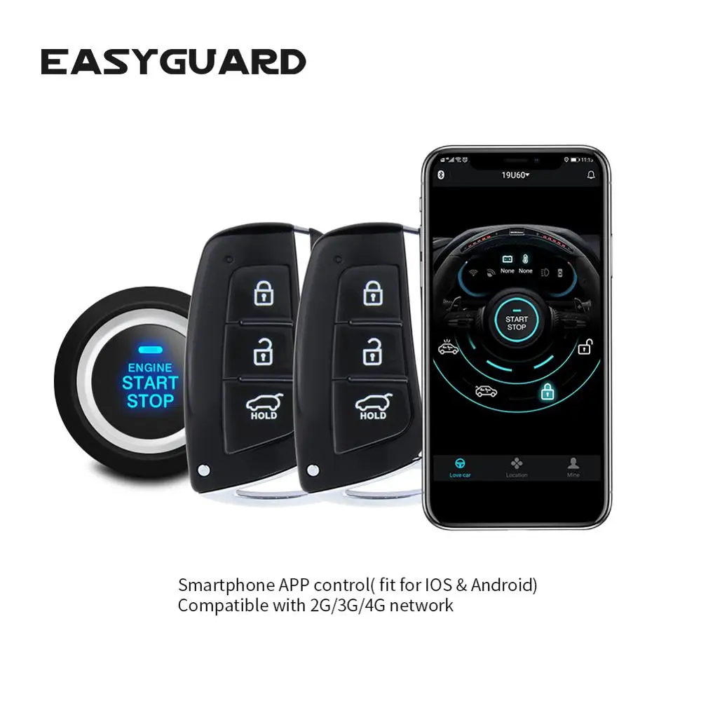 EASYGUARD smartphone APP IOS Android 4G 3G 2G PKE keyless entry engine start stop remote start GSM security alarm GPS tracker
EASYGUARD smartphone APP IOS Android 4G 3G 2G PKE keyless entry engine start stop remote start GSM security alarm GPS tracker