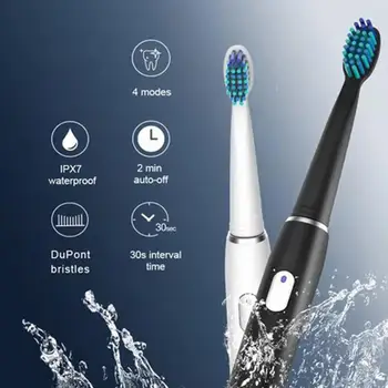 Sonic Rechargeable Electric Toothbrush with 3 Replacement Brush Heads 2 Minutes Timer & 4 Brushing Modes Waterproof SG551
Sonic Rechargeable Electric Toothbrush with 3 Replacement Brush Heads 2 Minutes Timer & 4 Brushing Modes Waterproof SG551