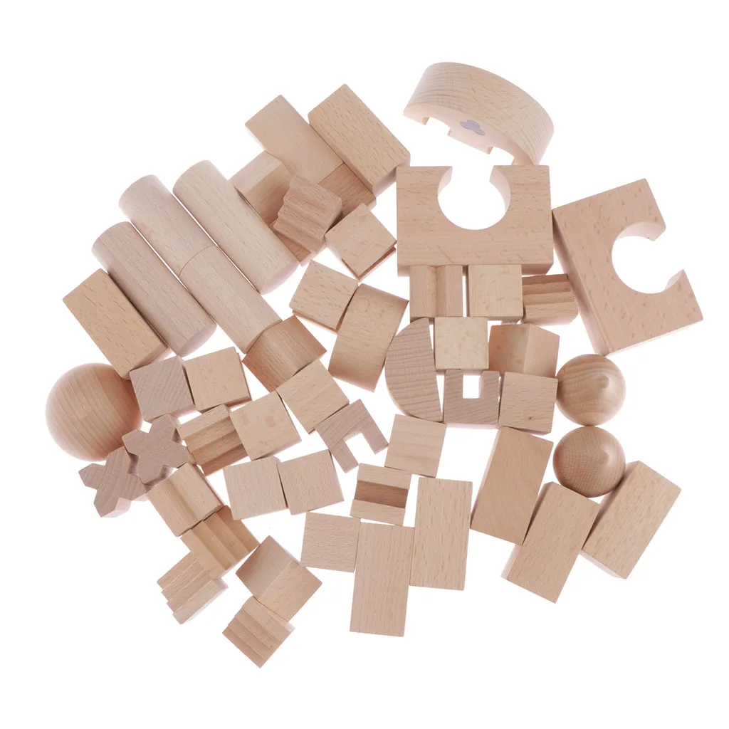 Wooden Building Blocks for Kids - 52 Natural Pieces Educational Toy Set for Toddlers Preschool Stackable Bricks in Variety
Wooden Building Blocks for Kids - 52 Natural Pieces Educational Toy Set for Toddlers Preschool Stackable Bricks in Variety