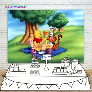 Winnie Pooh With Piglet Tigger Have a Picnic In Forest Photographic Backdrop Big Tree Green Grass Photo Background Studio Props 
Winnie Pooh With Piglet Tigger Have a Picnic In Forest Photographic Backdrop Big Tree Green Grass Photo Background Studio Props