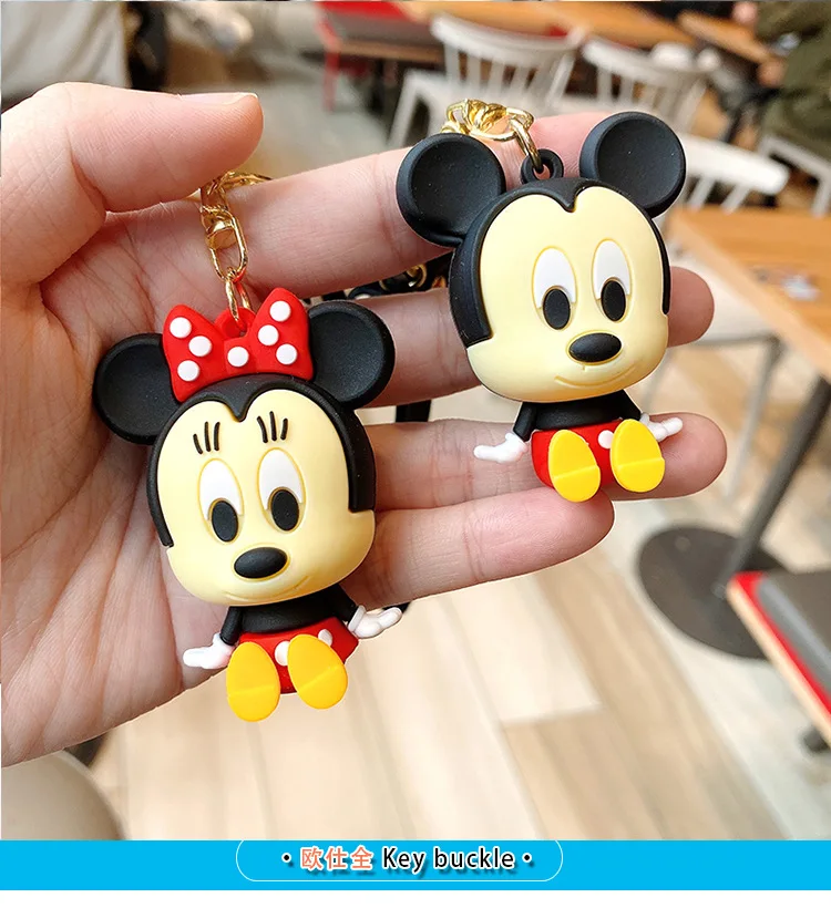 Nowe Anime Disney Mickey Mouse brelok z rysunkiem Minnie - śliczny model breloka do kluczy i torby, ozdobiony dziecięcym wzorem - idealny prezent na święta - Wianko - 1