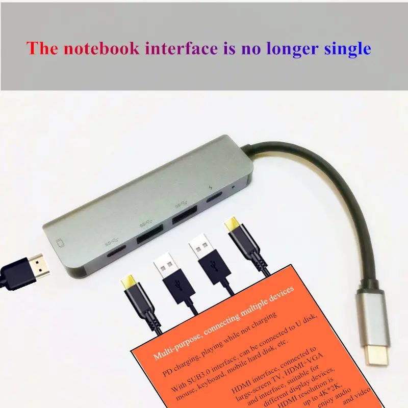 C-type docking station Mobile computer multiport converter whis USB 3.0 HUB Type-C SD TF Card reader HDMI 4K HD Interface
C-type docking station Mobile computer multiport converter whis USB 3.0 HUB Type-C SD TF Card reader HDMI 4K HD Interface