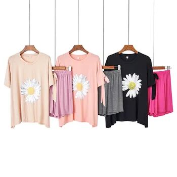 Soft Modal Ladies Pajama Set Contrast Printed пижама Home Wear Loose Comfortable Short Sleeve Shorts Cool Women's Nightgown Set
Soft Modal Ladies Pajama Set Contrast Printed пижама Home Wear Loose Comfortable Short Sleeve Shorts Cool Women's Nightgown Set