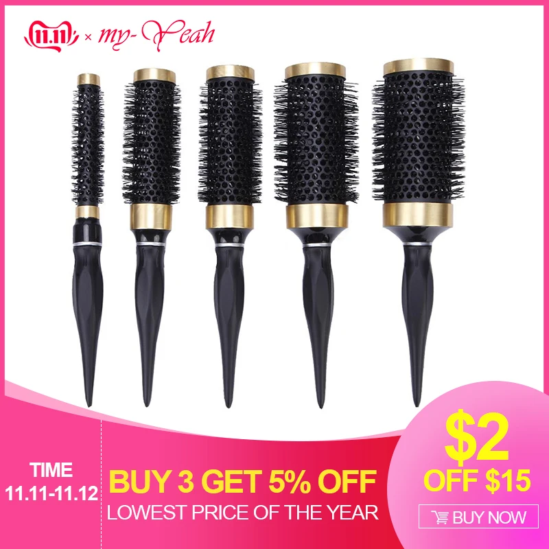 5 size Ceramic Iron Hair Brush Anti-static High Temperature Resistant Round Barrel Comb Hairstyling Drying Curling Tool
5 size Ceramic Iron Hair Brush Anti-static High Temperature Resistant Round Barrel Comb Hairstyling Drying Curling Tool
