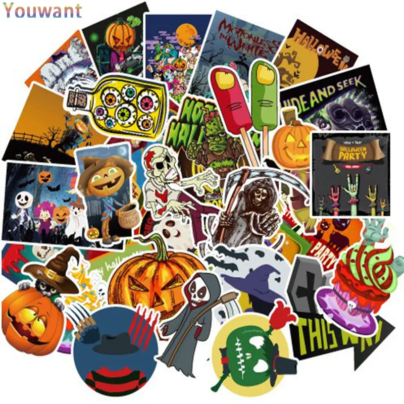 50PCS Halloween Terror Cute Cartoon Pumpkin Stickers Lantern Pegatina To Motorcycle Laptop Skateboard Bike Guitar Helmet Sticker
50PCS Halloween Terror Cute Cartoon Pumpkin Stickers Lantern Pegatina To Motorcycle Laptop Skateboard Bike Guitar Helmet Sticker