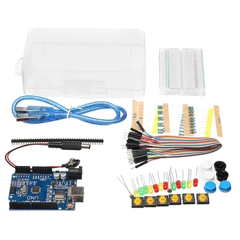 Basic Starter Kit UNO R3 Mini Breadboard LED Jumper Wire Button with Box for Arduino
Basic Starter Kit UNO R3 Mini Breadboard LED Jumper Wire Button with Box for Arduino