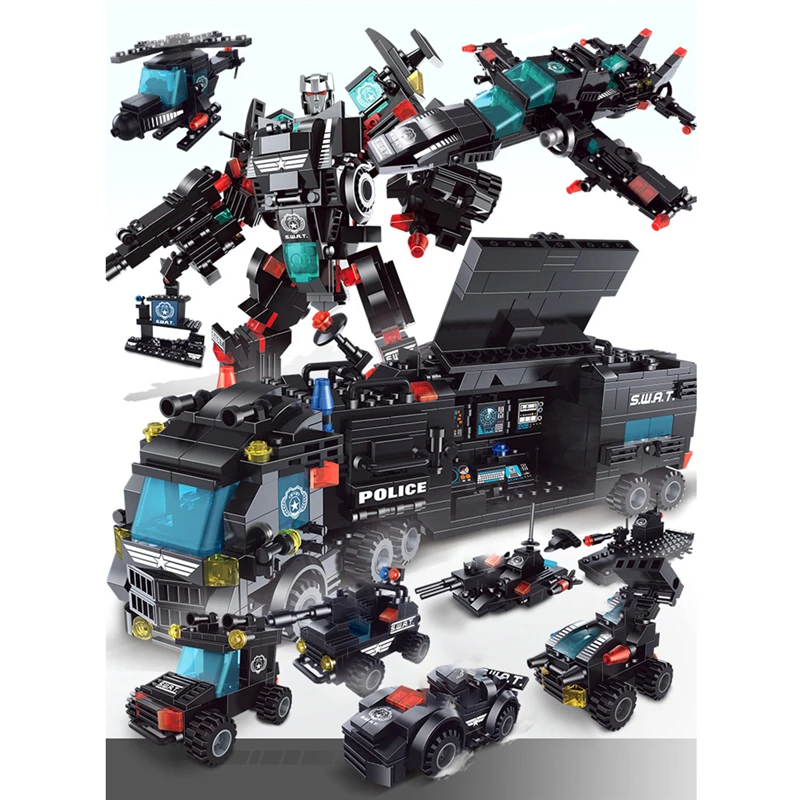 740+PCS legoINGlys City Police Building Blocks 8 Mini Figures Model Robot Toys SWAT Car Headquarters Boys Truck Bricks
740+PCS legoINGlys City Police Building Blocks 8 Mini Figures Model Robot Toys SWAT Car Headquarters Boys Truck Bricks