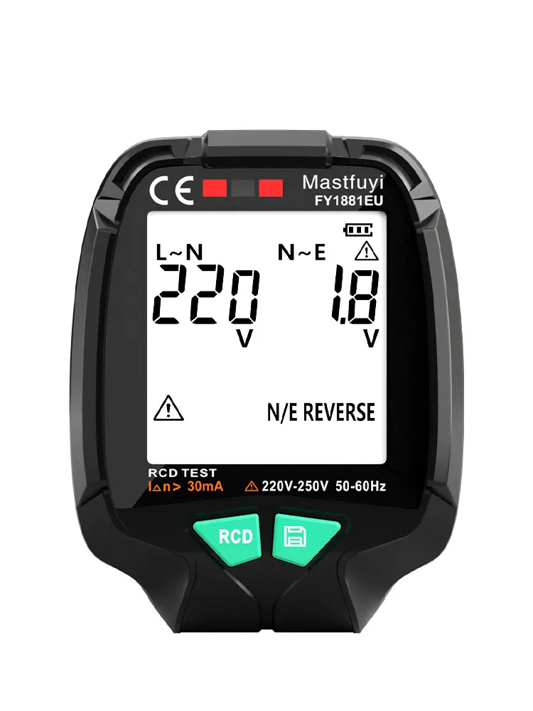MASTFUYI Digital Smart Socket Tester Voltage Test Socket Detector US/UK/EU Plug ENull Line Phase Check Rcd test Data storage
MASTFUYI Digital Smart Socket Tester Voltage Test Socket Detector US/UK/EU Plug ENull Line Phase Check Rcd test Data storage